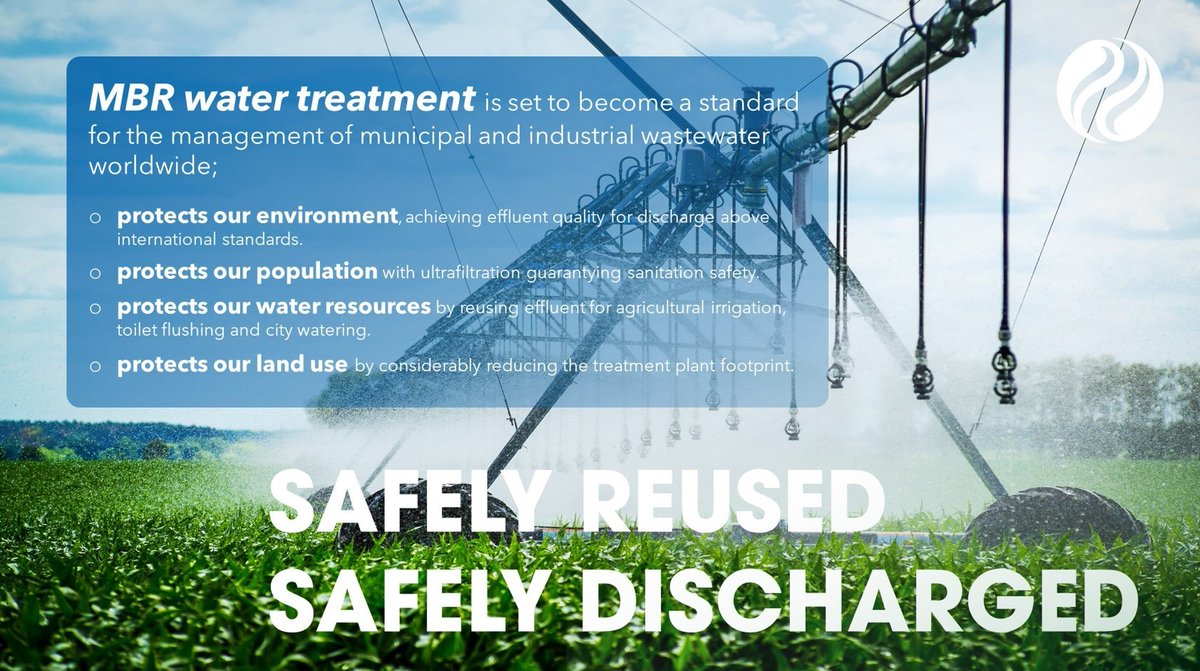 MegaVisionM's tweet image. SAFE WATER RECOVERY with MBR💦
99% reduction of TSS &amp;amp; BOD, nutrients removal, pathogen free effluent = Title 22 compliant 🌍

megavision-membrane.com

#engineering #wastewater #WaterReuse #Sustainability #Environment #WaterQuality #MBR #Membranes #SDGs #Sustainability