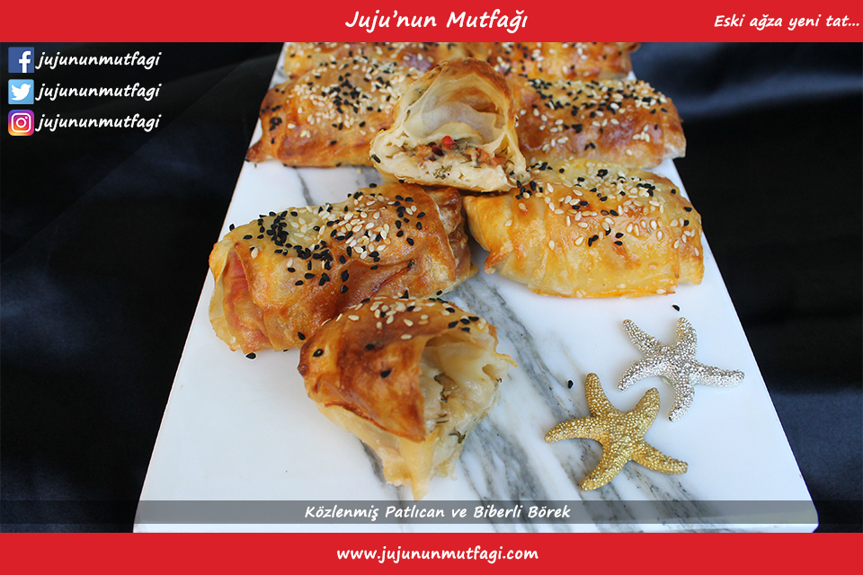Bir haftayı daha bitiriyoruz, eski tariflerimden közlenmiş patlıcan ve biberli börek, hafta sonuna belki denersiniz. 

Günün Tarifi: Közlenmiş Patlıcan ve Biberli Börek
Tarif Linki: jujununmutfagi.com/Tarif/Kozlenmi…
