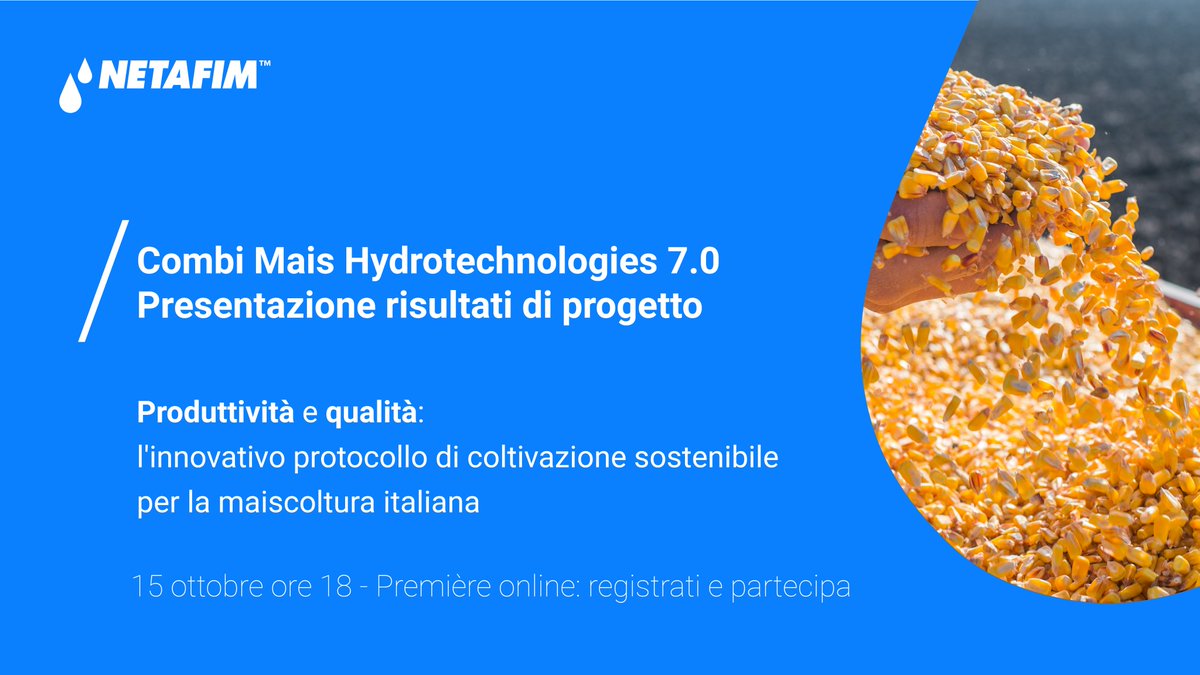 Aumentare la 𝐩𝐫𝐨𝐝𝐮𝐭𝐭𝐢𝐯𝐢𝐭𝐚̀ e la 𝐪𝐮𝐚𝐥𝐢𝐭𝐚̀ del tuo #𝐦𝐚𝐢𝐬 è possibile: il progetto Combi Mais ne è la prova. Partecipa online alla presentazione dei risultati: ti aspettiamo il 15 ottobre alle 18 bit.ly/RegistrazioneP… #agricoltura #madeinitaly