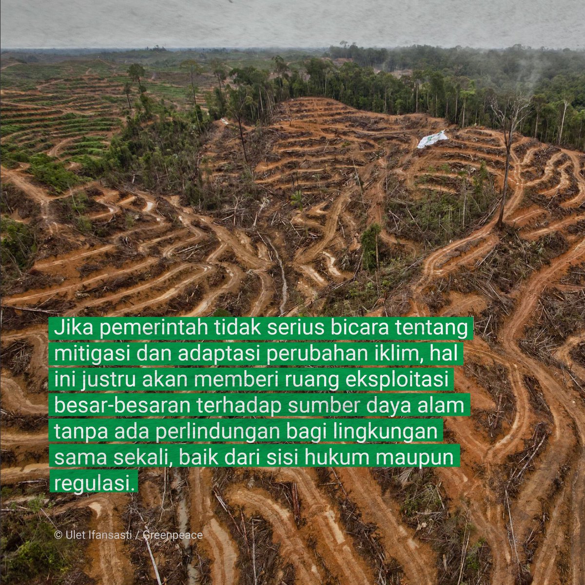 GreenpeaceID's tweet photo. Penghapusan izin lingkungan, peringanan Amdal, penghapusan pidana pelanggar, hingga kelonggaran lain yang memanjakan korporasi dan investor jadi prioritas kejar tayang di tengah pandemi. https://t.co/bikRJG2auM
