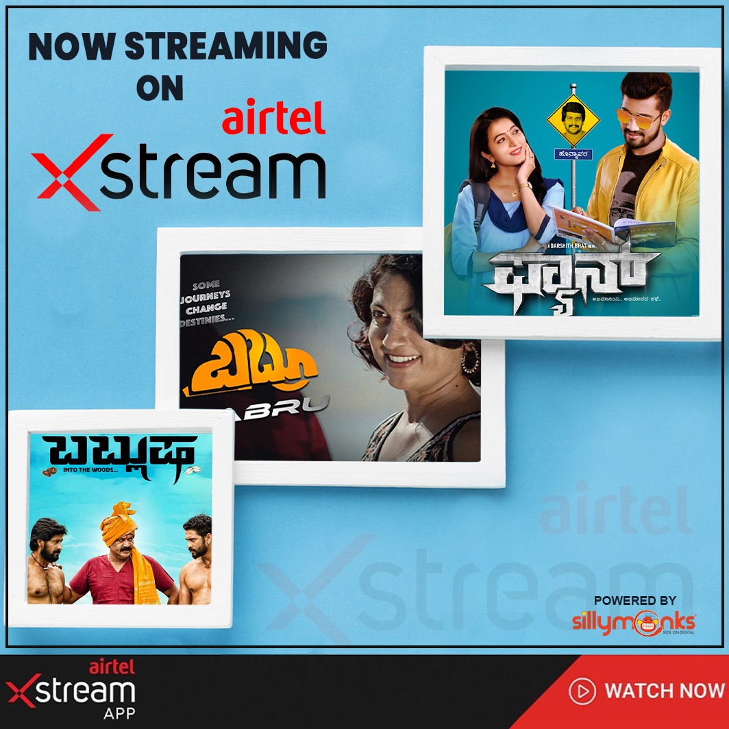 SMSandalwood's tweet photo. Now Streaming On Airtel Xstream
#Fan - https://t.co/UpqnYNA5Yz
#Babru - https://t.co/7xcrNhcjlY
#Bablusha https://t.co/qowszuO2ML
#Fan #Bablusha #Babru #SillyMonks https://t.co/cC1fWCqwWL