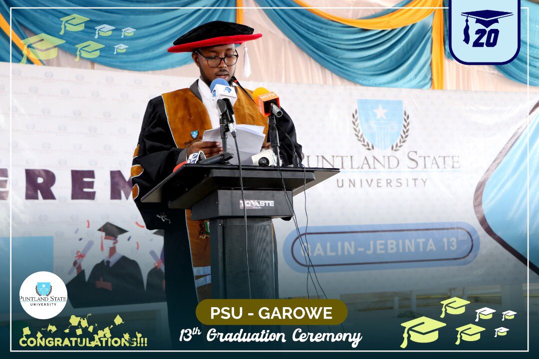 ExplorePSU's tweet photo. Ardayda kulliyadda culuumta Caafimaadka iyo Hormuudkooda ayaa hadda soo gaaray masraxa qalan jabinta maanta ee dufcaddii 13aad. #psugraduation2020 https://t.co/HNrktC5ZXD