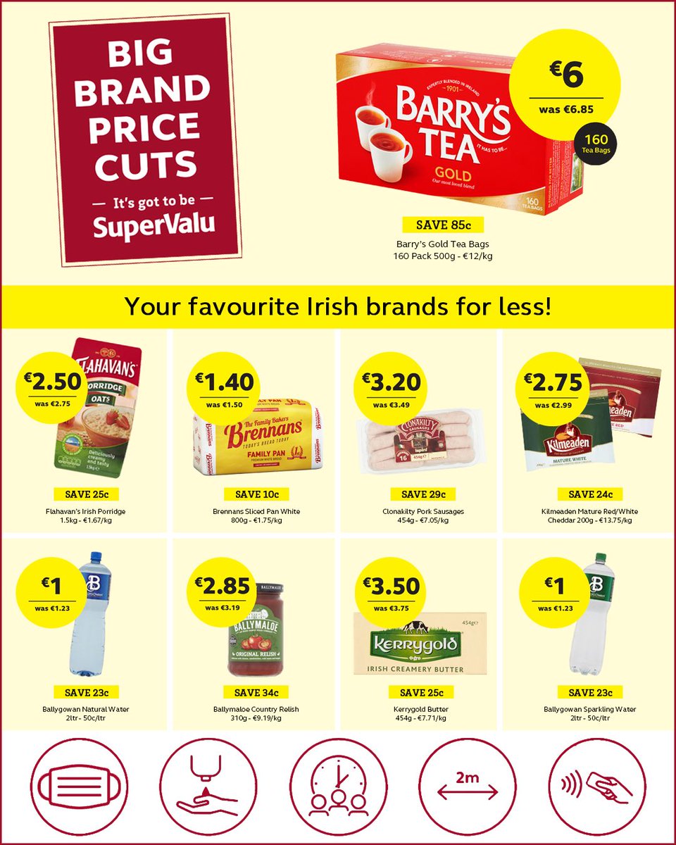 BIG BRAND PRICE CUTS!

Your favourite Irish brands for less!

Available in-store now.