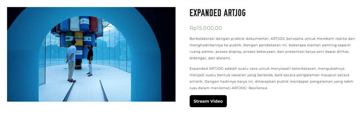 artjog's tweet photo. #ExpandedARTJOG masih akan tayang sampai 31 Oktober 2020! Film panjang ini dapat kamu tonton kapan saja dan di mana saja selama 7 hari sejak pembelian📽

Yuk tonton di https://t.co/MVZEg8jMUq 

#ARTJOGRESILIENCE https://t.co/ocjrPDyyno