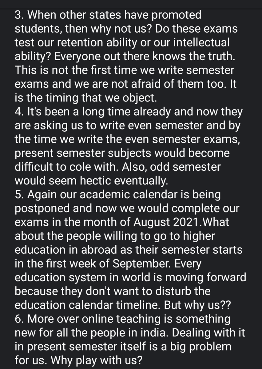 Akanksh60783906's tweet photo. We want answers to all the questions asked below @KTRTRS @KTRoffice @TelanganaCMO @SabithaindraTRS It is not a joke to conduct exams in irregular manner #Jntuh Voice out for us if our points seem legitimate to you  @V6News @TV9Telugu @TSNSUI @NewIndianXpress https://t.co/ks6L72NBfl