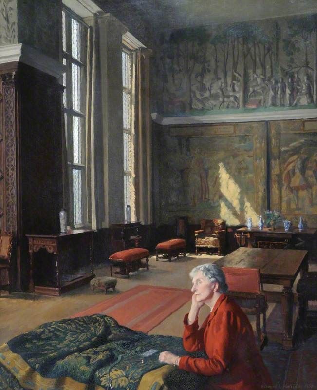[thread] they say a picture’s worth 1000 words, & as naff as that expression may be, this one certainly is. this is a portrait of Evelyn Cavendish, Dowager Duchess of Devonshire, painted  @NTHardwick in 1950 by Edward Halliday (1902-1984), born  #OTD in 1902 (pic:  @NTrust_Art_Coll)
