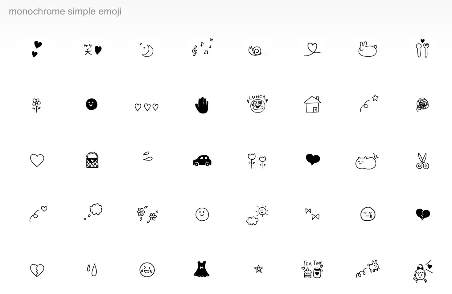 Rinrin Line絵文字クリエイター Sur Twitter モノクロシンプル 白黒で使いやすい絵文字 やーーーっと審査が終わり 販売開始しました 使いやすいナチュラルな 感じにしてみたよっ ぜひ使ってみてね Line絵文字 絵文字 人気 白黒 モノトーン