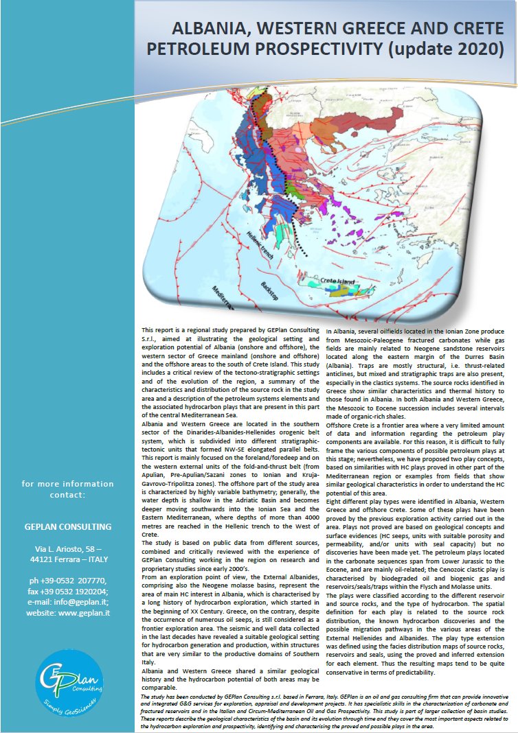 plan_ge's tweet photo. We are pleased to announce that a new version of the #Albania, Western #Greece and #Crete #multiclient #basin #report is now available!Have a look at the following link to know more (https://t.co/2xktCQhVaT)! #oilandgas #research #newhorizons #energy https://t.co/FiRFKIo2I0
