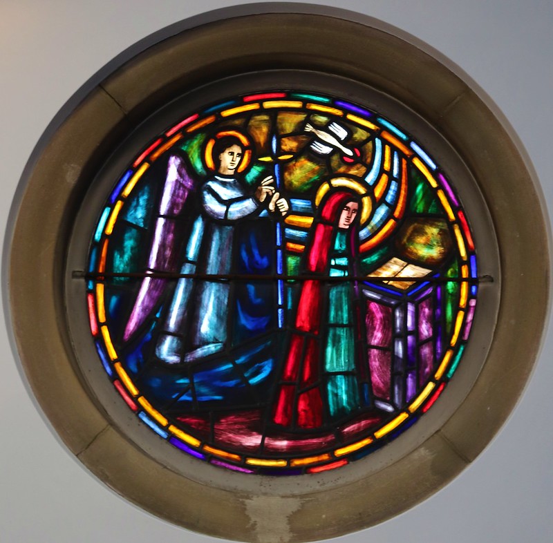 The figurative  #stainedglass is by Philip Brown, and the west window is in dalle-de-verre by Dom Charles Norris of Buckfast Abbey, c. 1985. Images: Paul O'Connor and Tudor Barlow