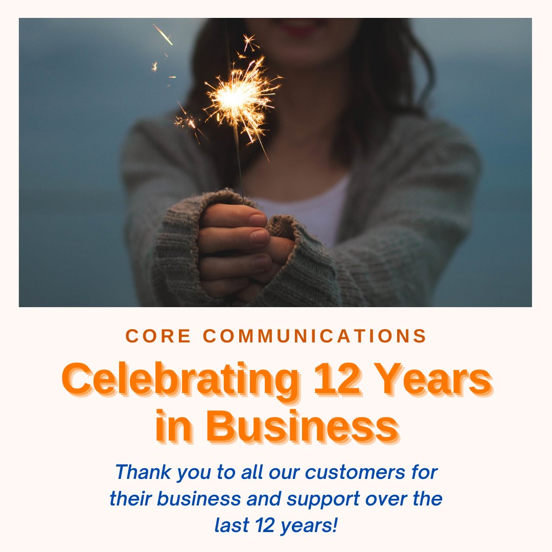 We are celebrating 12 years in business. Thank you to all our staff past and present, for their loyalty, dedication and hard work. But most of all to all our customers, who trusted us with their communications, without you none of it would have been possible. Thank you!