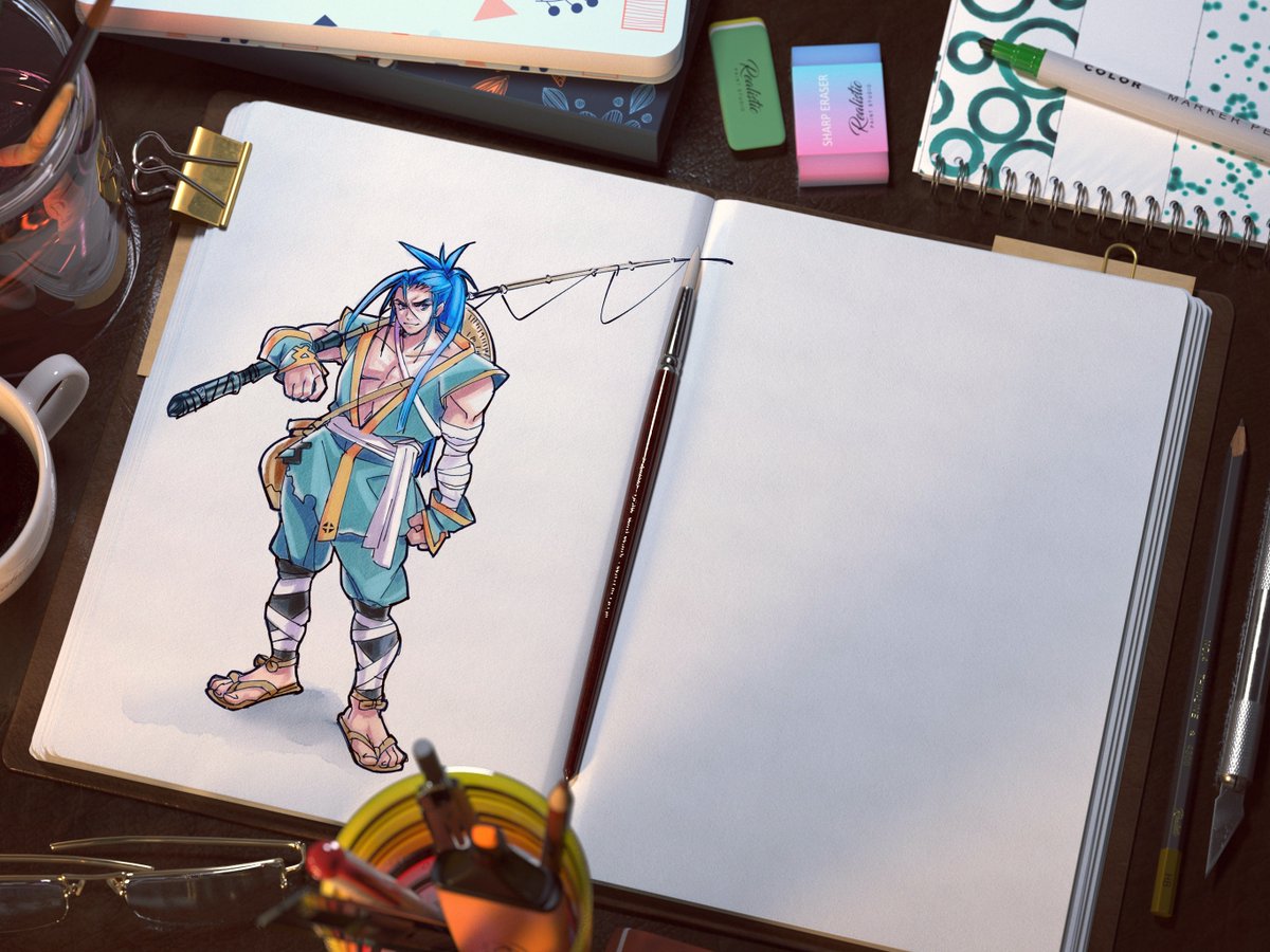 安正まこと フリーイラストレーター 3dモデル用のキャラデザができました このペイントソフトのおかげで捗る 開発してくれて本当にありがとう 次は三面図 Realisticpaintstudio
