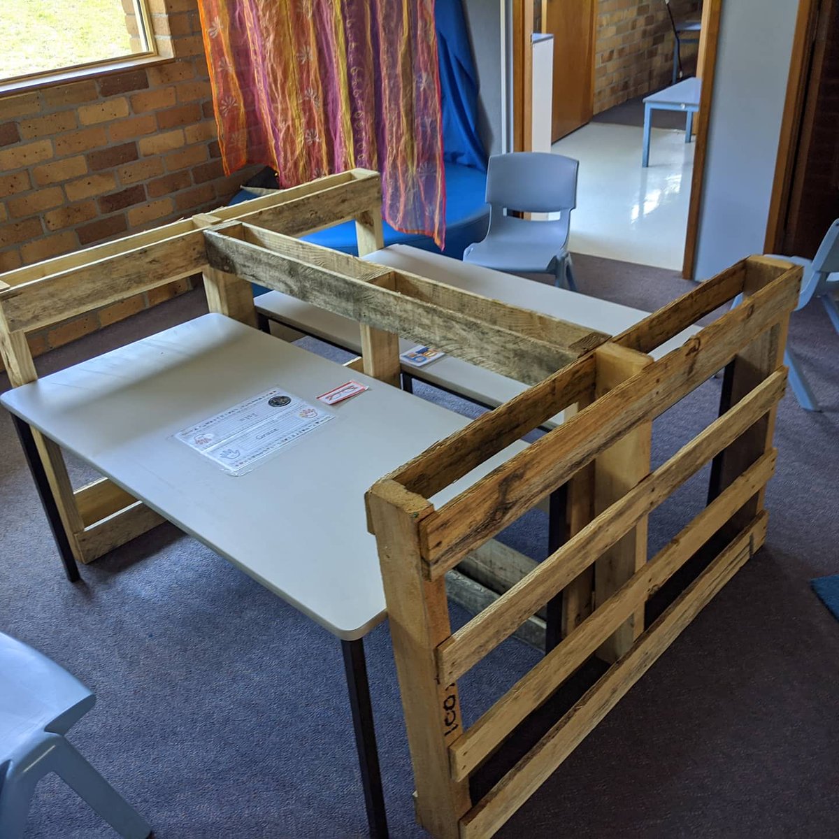 Creating inquiry spaces out of recycled pallets. Still need to be jazzed up but not a bad holiday job for our teachers to come back to 😉
#inquiry #3rdteacher