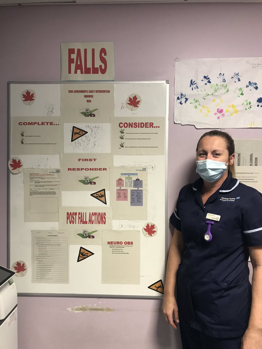 We are all continually sharing our learning and ideas on falls & falls prevention ⚠️

Sister Claire Pugh has created this ‘FALLS board to highlight the newest action with regards to falls the ‘first responder form’ 🆕📃

#AMU #preventingfalls 

@Caroline0511 @sarah_ryssk9