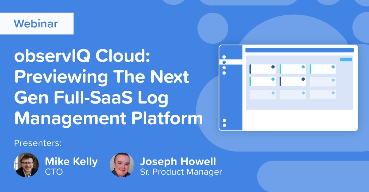 Please join @observIQ on 10/13 at 11:00 AM ET to see a preview of our new #observability platform for #logmanagement and #logmonitoring - the only solution that is able to handle the explosion in #logdata. Register Now: ow.ly/gU1x50BM7TO

#DevOps #ITOps #OpenSource #SaaS