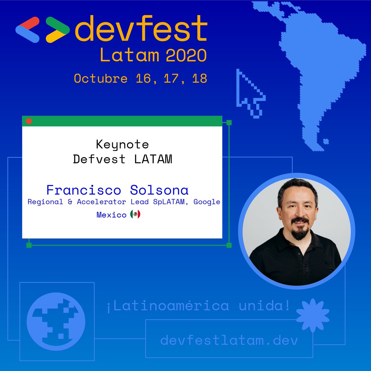 gdgbsas's tweet image. Paco Solsona @solsona  es ingeniero de Google y gerente de la relación con desarrolladores para la parte de habla hispana de América Latina (SpLATAM), con más de 25 años de experiencia en tecnología, comunidades y emprendimiento.  #DEVFESTLATAM 
➡️shorturl.at/prDFO