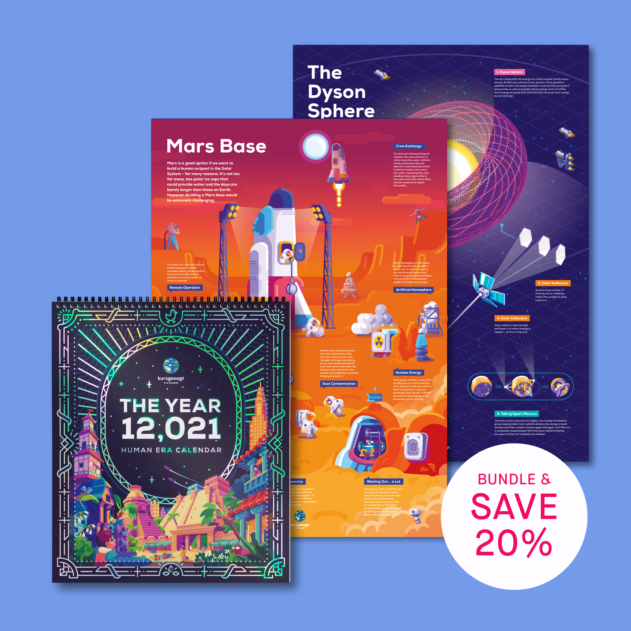 Kurzgesagt on Twitter: "The 12,021 Human Era Calendar is Out Now! you want to calendar with a Hoodie, infographic poster or plushie - we've made few deals for
