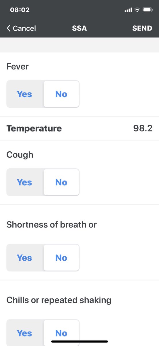 Arrival at the stadium and it’s time for a temp check and daily symptom survey