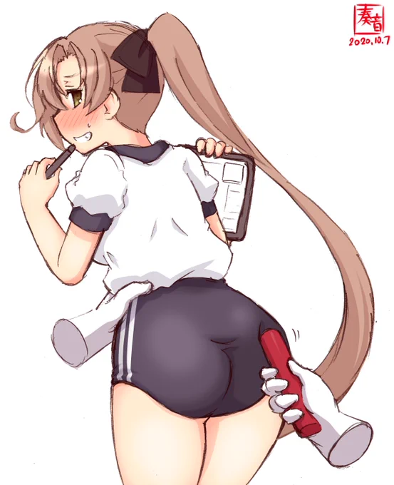 「なになに～、セクハラ? いいの～?」

#艦これ版深夜の真剣お絵描き60分一本勝負
#艦これ版真剣お絵描き60分一本勝負_20201007
#秋雲 