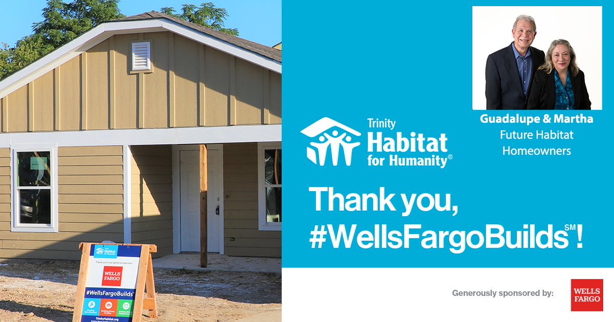 TrinityHabitat (@trinityhabitat) on Twitter photo Thank you <a href="/WellsFargo/">Wells Fargo</a> for helping families, like Guadalupe & Martha, build quality, affordable homes in Fort Worth and across the country. #WellsFargoBuilds #BuildStrongFW Thank you <a href="/WellsFargo/">Wells Fargo</a> for helping families, like Guadalupe & Martha, build quality, affordable homes in Fort Worth and across the country. #WellsFargoBuilds #BuildStrongFW