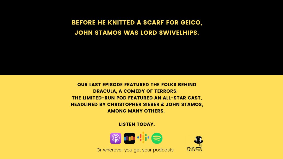 Check out this week’s episode of The Pod Spotter as we highlight Dracula, A Comedy of Terrors and its all-star cast. 
@broadwaycom @Broadway @BroadwayWorld @BCEFA @BwayPodNetwork @stevierosen #draculaacomedyofterrors #podcast #newepisode #wednesdaymorning #PodcastRecommendations