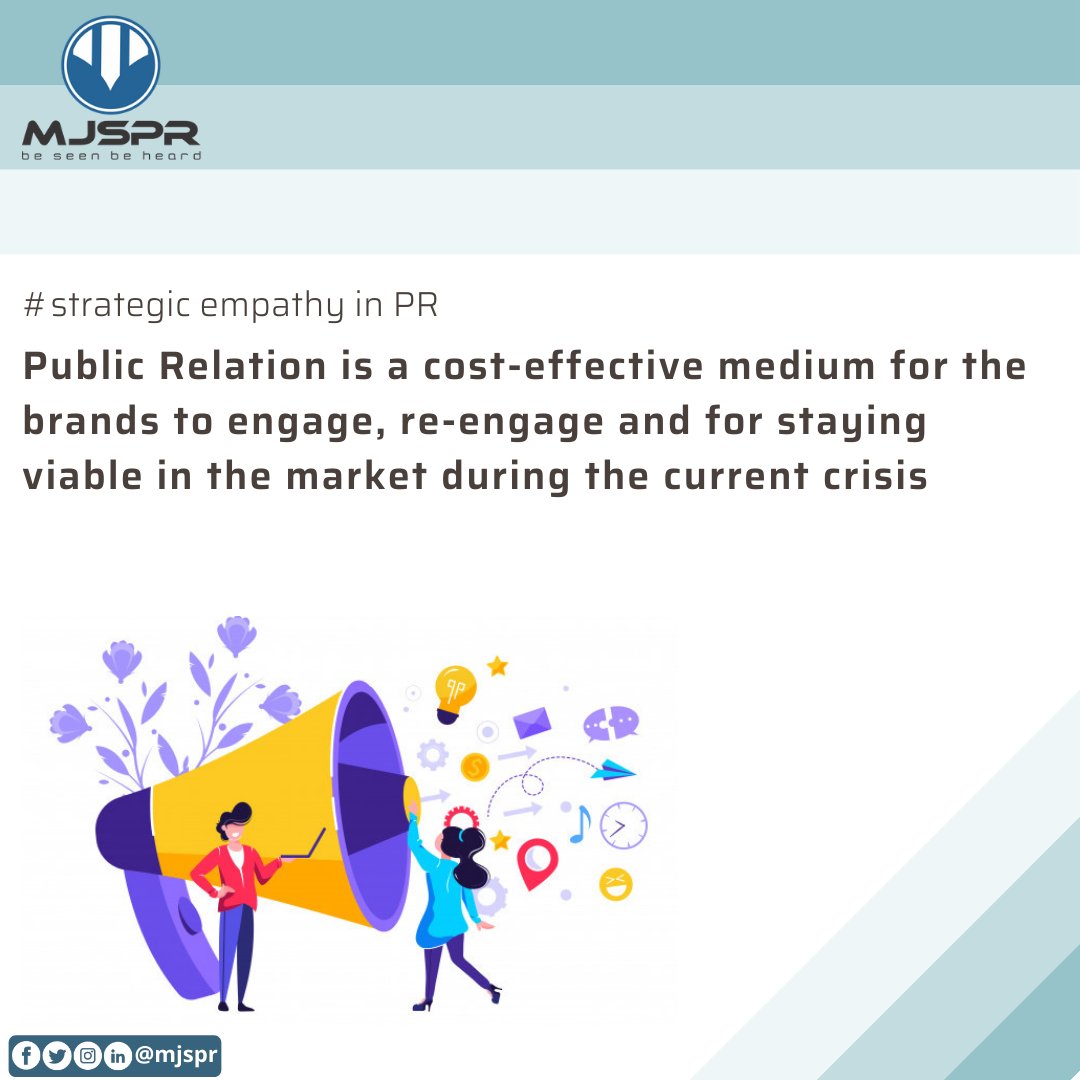 MJSrikant's tweet photo. Strategic Empathy in PR #04
Public Relation is a cost-effective medium for the brands to engage, re-engage and for staying viable in the market during the current crisis
#StrategicEmpathyInPR #strategicempathy #mjspr #PRAgency #PR #publicrelations #MediaAdvocacy #businessstrategy https://t.co/5d53y18HBw
