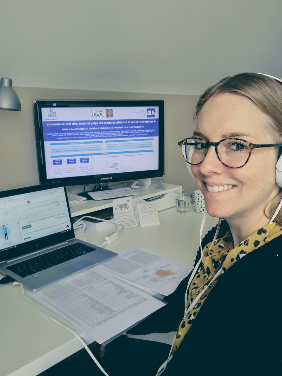 Sdequant's tweet image. Today I had the pleasure to present our research findings on the effectiveness of technologies for cognitively impaired older adults and informal caregivers at #ISG2020. Not in Norway, but online. 🌐🎙️ Had a blast!