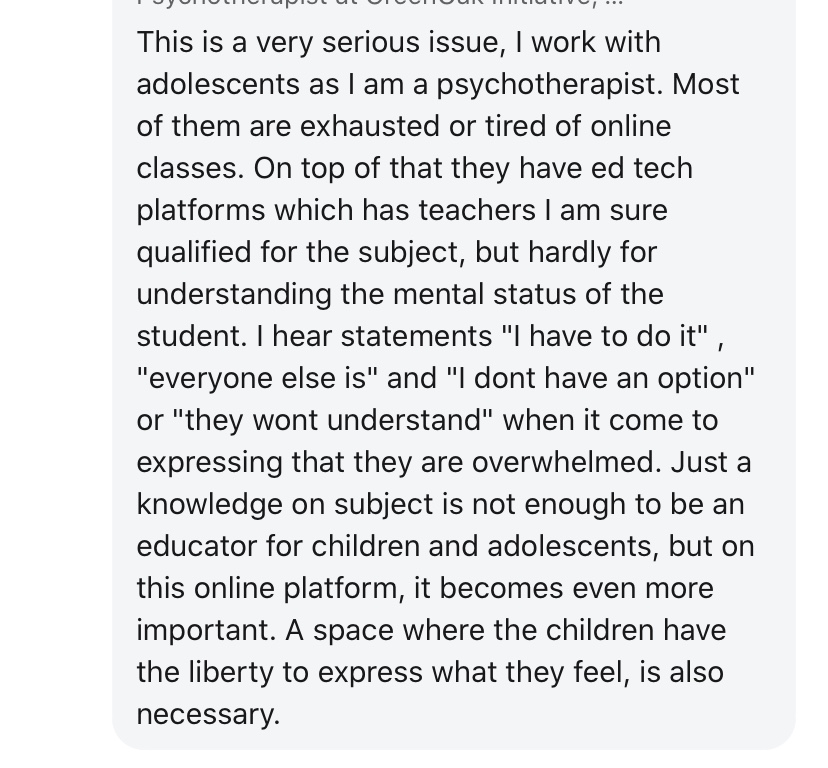 What's the teacher's role in it all? Varying levels of teacher quality and pressure inside these orgs.(I don't even know if "teacher" is the right word for these online classes. Facilitator? Virtual baby-sitter?)