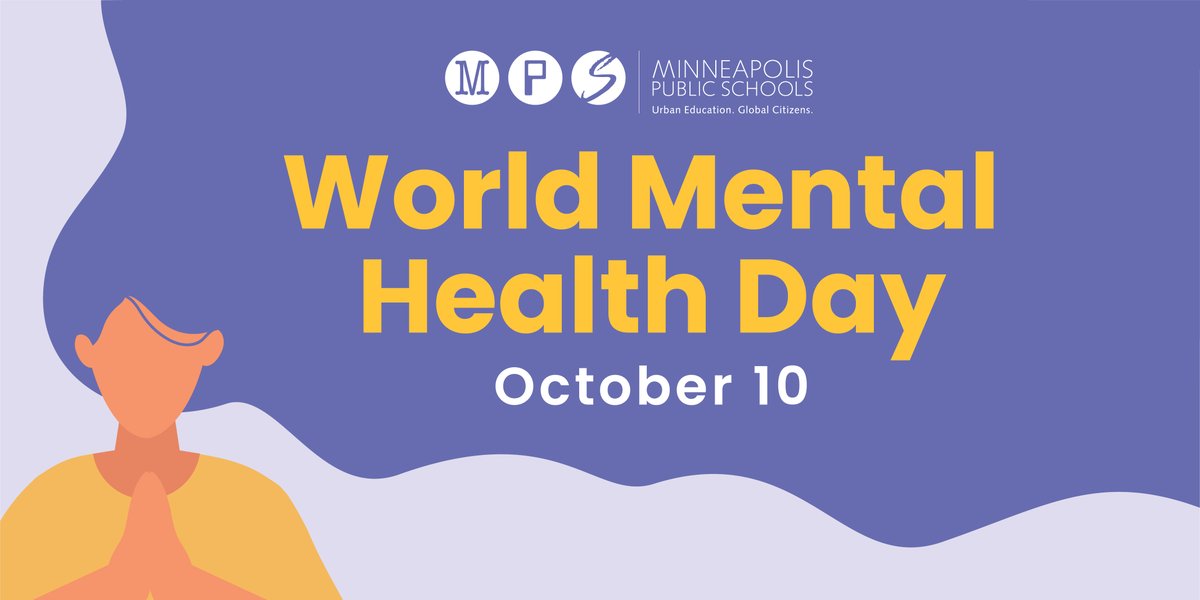 2020 has thrown a lot of difficulty our way, so we encourage you to take a moment to be mindful. Today is #WorldMentalHealthDay, so slow down, be kind to yourself and to everyone around you. MPS provides mental health supports which you can find here - health.mpls.k12.mn.us/mentalhealth_h…