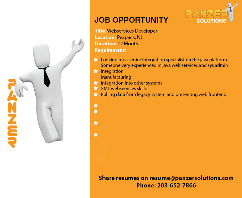 panzersolution's tweet image. Job Title: Webservices Developer
Location: Peapack, New Jersey
Share resumes on resume@panzersolutions.com
Or for more info click on the below link
panzersolutions.com/view_job_oppor…
#PanzerSolutions #WebservicesDeveloper #Webservices #Developer #jobs #jobseekers #latestjobs