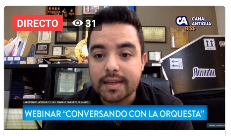 OSNGuate's tweet photo. #ConversandoOSN
#ConoceatuOrquesta
Luis Recinos, presidente de @OSNGuate en @CanalAntigua habla sobre la transmisión de Webinars, todos los miércoles a las 18hrs. en nuestra Fanpage en Facebook. Los esperamos hoy en "Conversando con la Orquesta". con los Violines II.
@McdGuate https://t.co/ZCDKID2kGJ