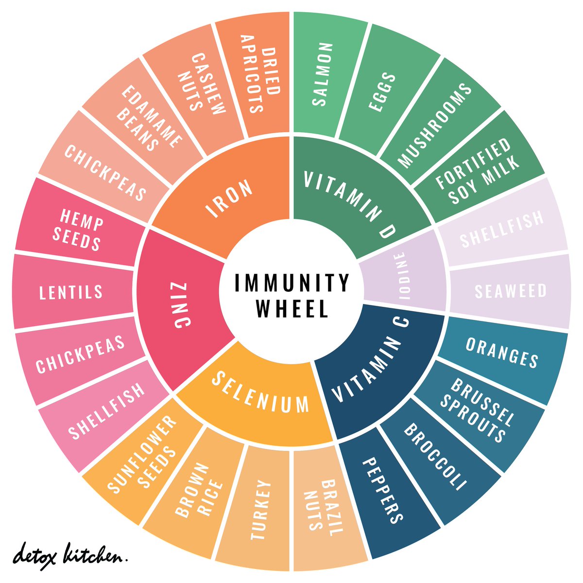 THE IMMUNITY WHEEL - Food is medicine. The more fresh, whole ingredients we eat the less likely we are to develop preventable illnesses. We chatted to Immunologist Dr Jenna Macciochi about the 360 approach to a healthy immune system: detoxkitchen.co.uk/health/dr-jenn… #Immunity