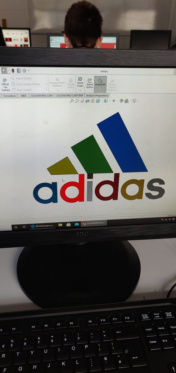 GCC_Technology's tweet photo. TY students designing logos on SOLIDWORKS using sketch picture. Some outstanding work by these students really getting to grips with the basic functions of SOLIDWORKS @GCCcork  @JCt4ed @CorkETB https://t.co/Rxd6jFhsuA