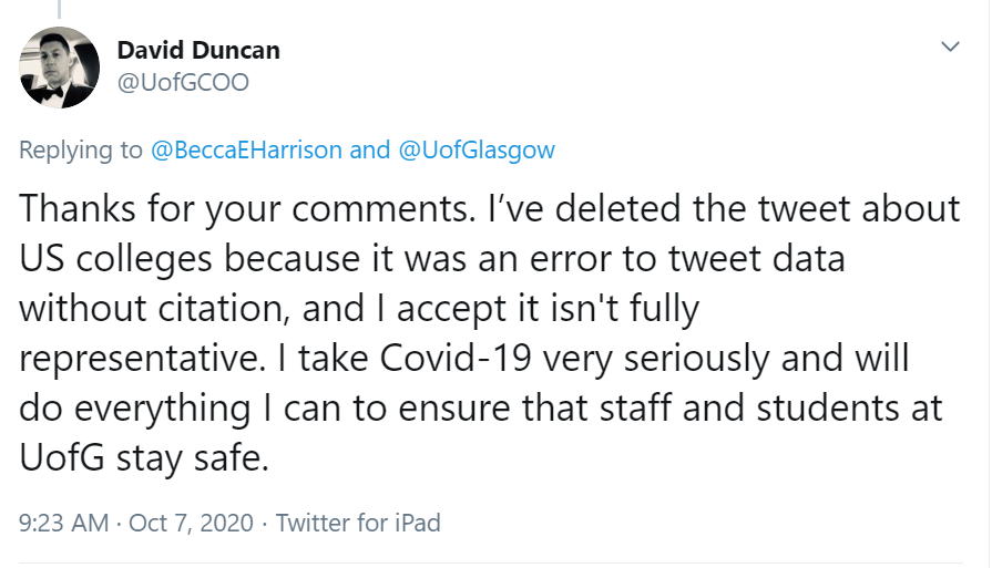 Here is the story behind this rather interesting tweetby  @UofGlasgow  @UofGCOO David Duncan. 1/ https://twitter.com/UofGCOO/status/1313756939692711937