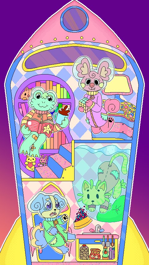 a crew of astronauts drawn in clip studio paint ex 🌟
#GalaxysCutest