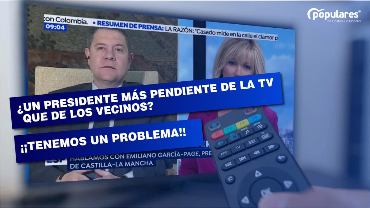 Page solo se dedica a blanquear su imagen por las televisiones, quizá porque sus intereses son otros.

En ningún caso Castilla-La Mancha

#PageNoTeCreo