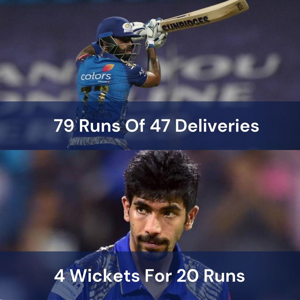 Mumbai Indians move to the top of the table with an easy victory over RR. Suryakumar regained his form converting his start into a brilliant 79* of 47 deliveries. Jasprit Bumrah did the rest, finishing with his best figures in IPL - 4 wickets for 20 runs.⁣
⁣