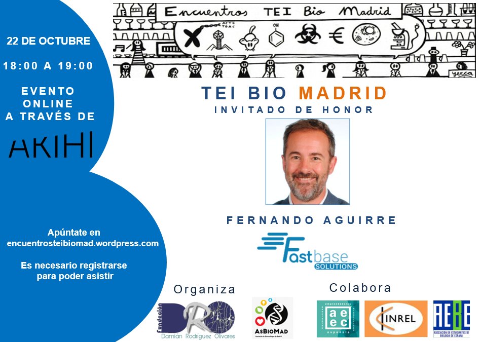HawkBiosystems's tweet photo. El próximo jueves 22 de octubre nuestro CEO 𝗙𝗲𝗿𝗻𝗮𝗻𝗱𝗼 𝗔𝗴𝘂𝗶𝗿𝗿𝗲 participará en el encuentro online TEI Bio Madrid, a través de #AKIHI plataforma de @e2in2 para explicar el proyecto #fastbasesolutions
Inscríbete 👉 https://t.co/od5shmdf69
🗓️ 22 octubre
⏱️ 18 horas https://t.co/reggPfSGLD
