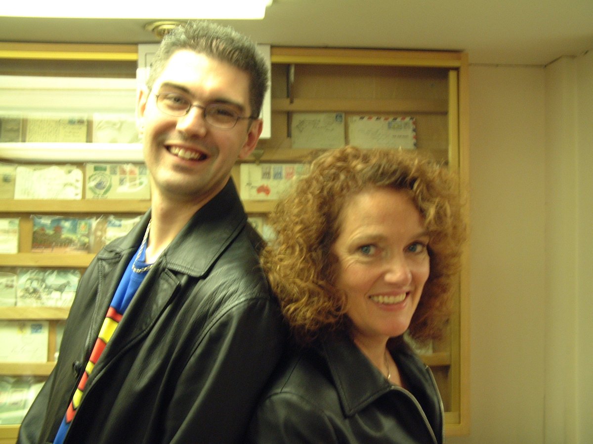 Today's Camping It Up takes us back to 2002 and a trip to the Stamp Centre. Our star is the gorgeous and wonderful Louise Jameson who threw herself into the back to back pose with a very big smile. We had matching jackets I note. Lovely lady!