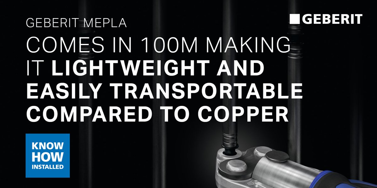 GeberitUK's tweet image. Did you know that #Geberit Mepla comes in 100m making it lightweight and easily transportable compared to copper?

bit.ly/31YL3Eu

#Geberit #Mepla #Multilayerpipe #installationsystems #plumbingandheating #construction