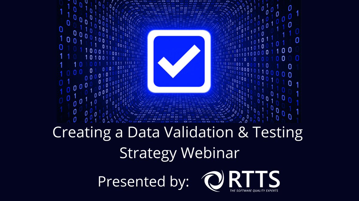 Are you struggling with formulating a strategy for how to validate the massive amount of data continuously entering your #datawarehouse or #datalake?

We can help you!
Join this webinar to learn about RTTS’ #DataValidation Assessment

ow.ly/ZTgf50BLzuz