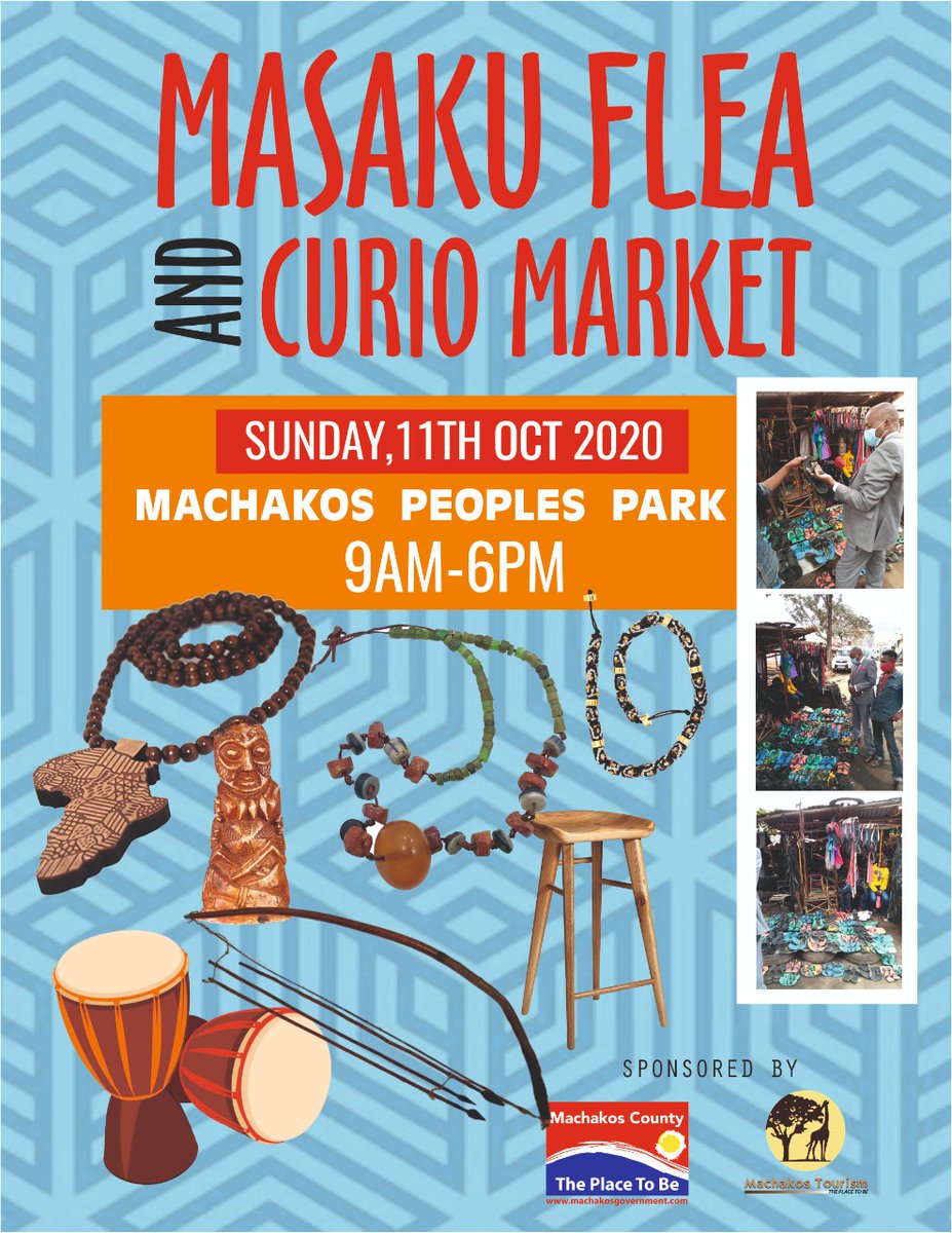 The second Masaku Flea & Curio #Market will take place this #Sunday 11th Oct from 9am 🕘 to 6pm 🕕 at the spectacular #MachakosPeoplesPark! This is your opportunity to buy & sell Kamba Curio as well as other merchandise from different parts of the country. Karibuni #sundayvibes