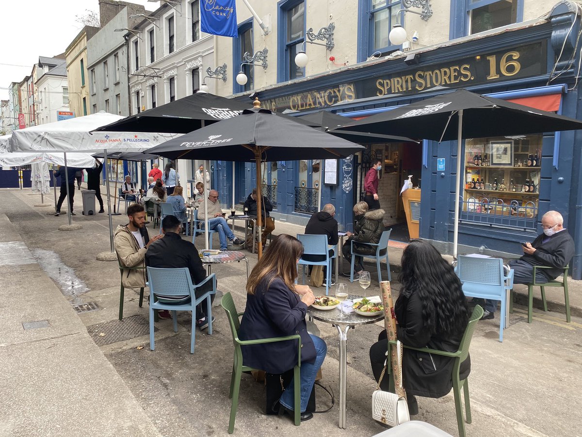 This is the new Norm, well for the next 3 weeks anyway,  delighted to have the few customers around and positive vibes, let’s hope the weather stays kind to us. 🤞🏼😅🍺🍷🥙🥘 .#level3 #15 #outsideDining #PrincesSt #HeartOfCork #BestFootForward