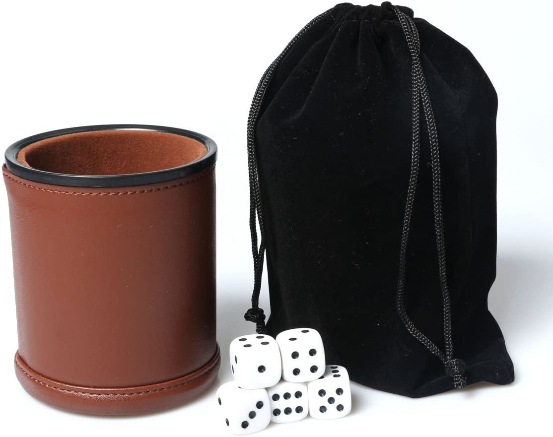 Leather Dice Cup Set Felt Lining Quiet Shaker With 5 Dot Dices For Farkle Yahtze
ebay.com/itm/3132377732…