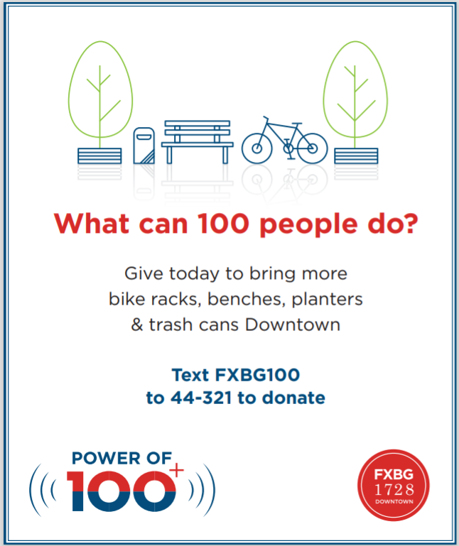 FAARmembers's tweet photo. Do you want to see more bike racks, benches, and planters downtown?  Then let's help Main Street raise some matching dollars to do just that!  They got a $25,000 grant and need just a bit more to get over the top...donate today if you #lovefxbg downtown! https://t.co/tvfM7CShoU