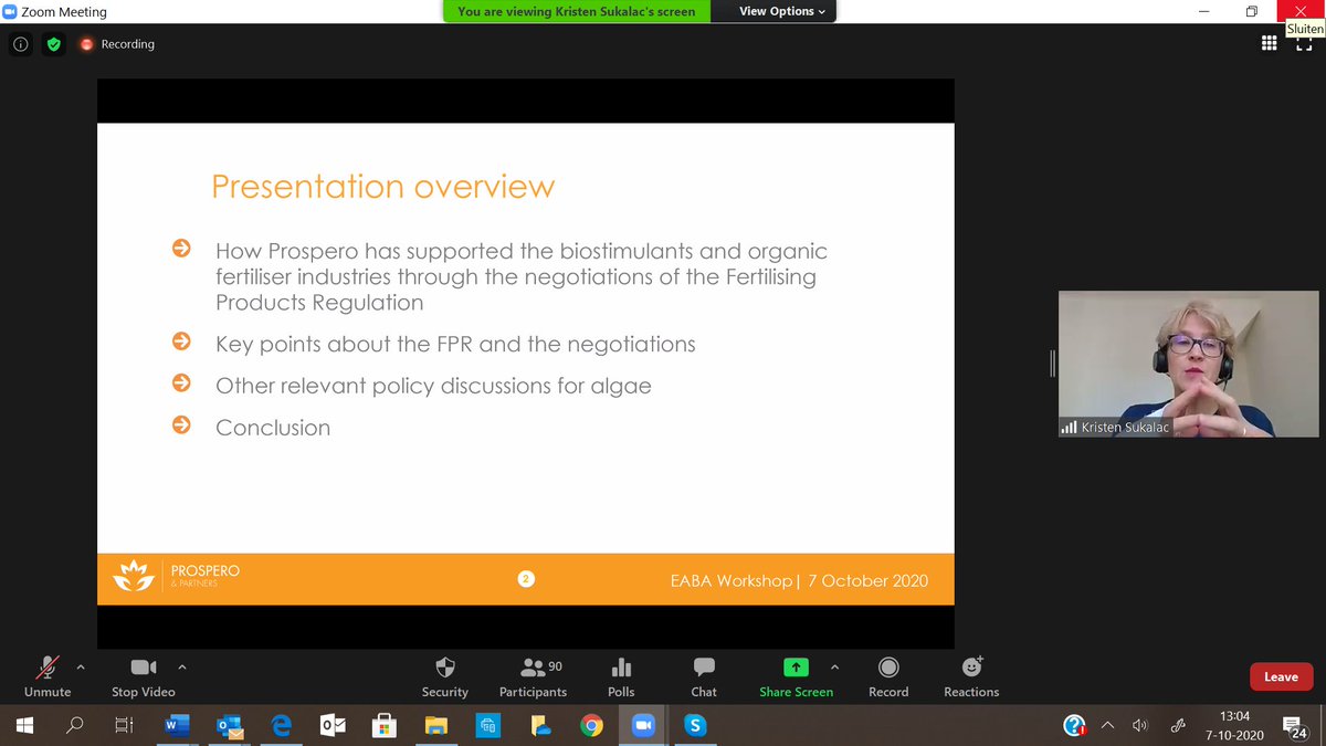EABA_Algae's tweet image. @EABA_Algae #Algae #Biofertilizers &amp;amp; #Biostimulants webinar comes also with @KSukalac @ProsperoAG presenting: `Algae in EU fertilizing products: prospects based on the EBIC experience`. @Buildingonevent #microalgae #macroalgae #technology #regulation #implemention #prospects