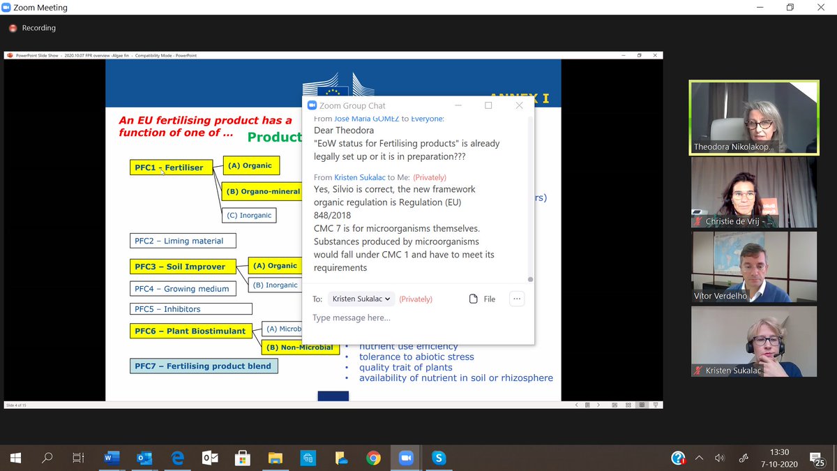 EABA_Algae's tweet image. @EABA_Algae #Algae #Biofertilizers &amp;amp; #Biostimulants webinar with Theodora Nikolakopoulou @EU_Commission #DGGrow presenting `EU Fertilising Products Regulation: Implementation and future development`. @Buildingonevent #microalgae #macroalgae #technology #regulation #implemention