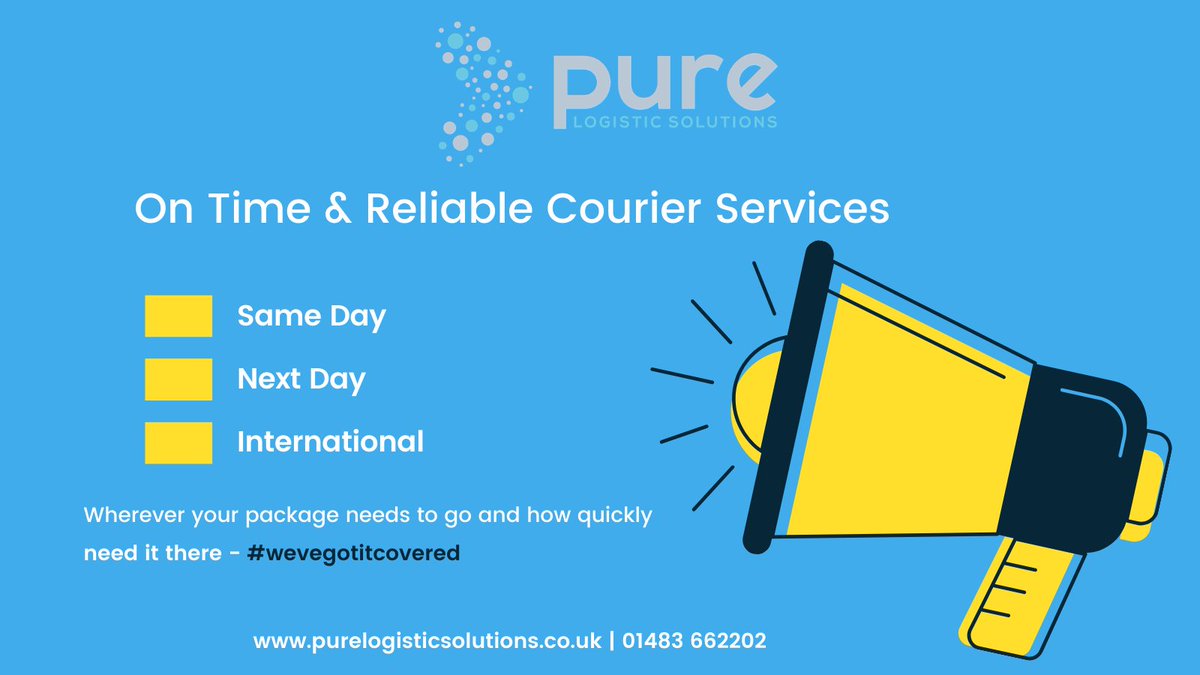 We offer an on time, reliable and competitive same day, next day & international courier service - bit.ly/3jFaKSb

#courier #delivery #logistics #courierservice #logisticscompany #couriercompany #guildford #surrey #godalming #woking #farnham #guildfordsurrey #hampshire