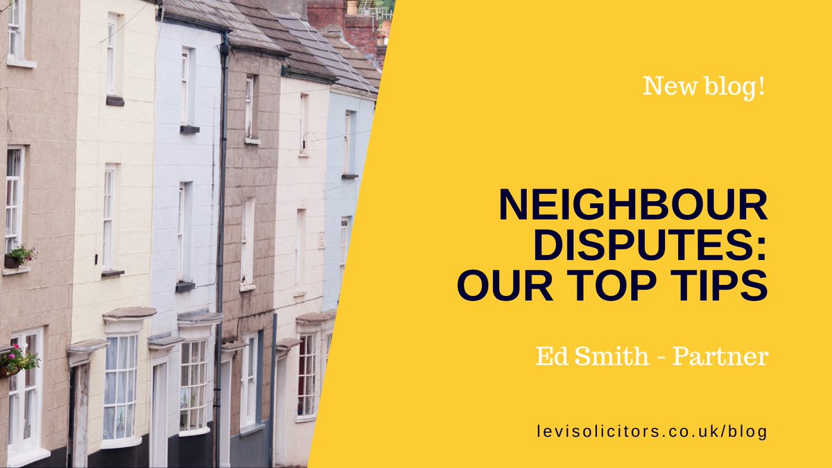 LeviSolicitors's tweet photo. Covid-19 has meant that we've all spent more time at home in 2020. As a result, our property disputes team has seen a marked increase in neighbour dispute enquiries.
Our latest blog gives our top tips on how to deal with a neighbour dispute #thelegalhour
https://t.co/aYRXEbDzXr https://t.co/rclL90ldz1