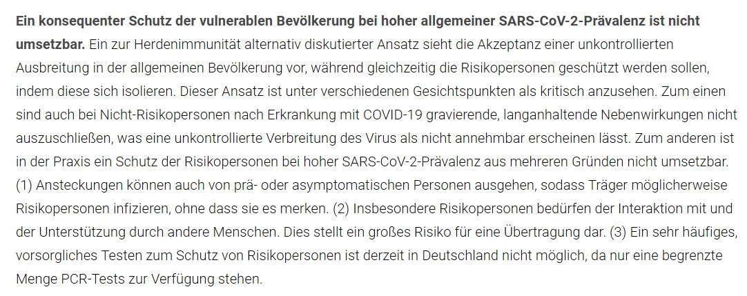 4/n Points from the German statement: a/ Trying to only protect the vulnerable, while allowing the  #SARSCoV2 ( #COVID19) virus to simply run rampant through the rest of the population, simply doesn't work in practice.