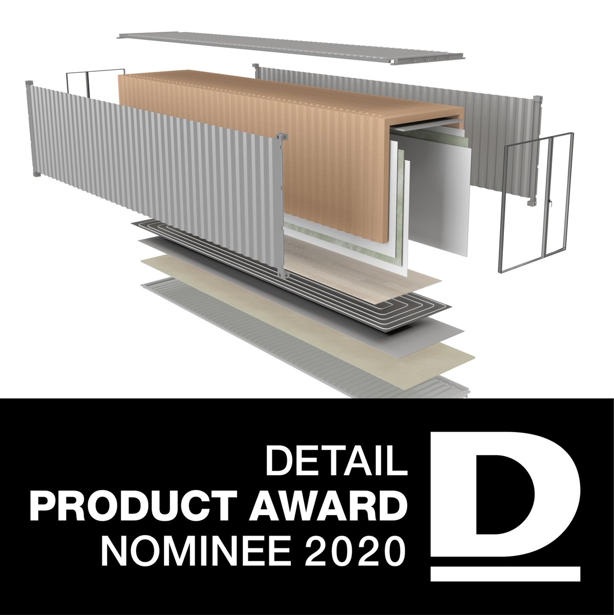 So proud! Our product, the CW40 living module, including our patented innovation in insulating used shipping containers, is nominated for the DETAIL PRODCT AWARD 2020! The public voting starts at  01.11. until 15.12.2020. on detail.de and archipinion.com
